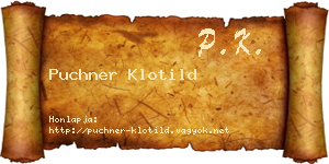 Puchner Klotild névjegykártya